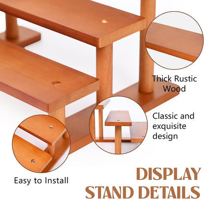 3 Tier Wooden Display Riser Stand Perfume Organizer, Dessert Table Display Set, Solid Wood Food Display Stands for Party, Bamboo Rustic Solid Wood Shelf for Cupcakes, Perfume, Cologne, Spiece