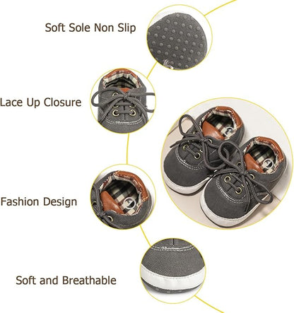 Morbido Infant Baby Boys Girls Canvas Sneaker Toddler Slip On Anti Skid Newborn First Walkers Candy Shoes for 0-18 Months