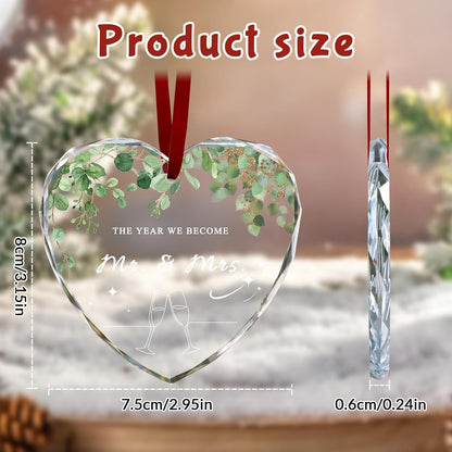 Custom Christmas Ornament Glass-Personalized Christmas Ornaments with Photo/Name/Date/Text,Wedding Christmas Birthday Baby Gifts (Color 1)