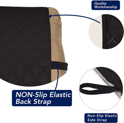 PureFit Reversible Quilted Sofa Cover, Water Resistant Slipcover Furniture Protector, Washable Couch Cover with Non Slip and Elastic Straps for Kids, Dogs, Pets (Small Recliner, Black/Beige)