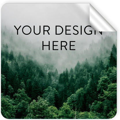 100 Custom Vinyl Stickers - Upload Your own Image, Text, Design, Logo - Personalized Logo Labels for Handmade, Packaging, Bottle, Jars, Candle, Brand Stickers (Foggy Valley, 2x2 Square)
