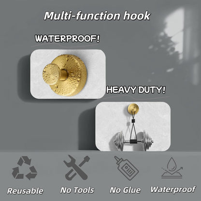 2025 Upgraded Stainless Steel Heavy Duty Suction Cup Hooks for Shower Bathroom Accessories Removable Hook for Glass Window Door Wall Hooks for Hanging Towels Robes Wreaths (Pack of 5, Gold)