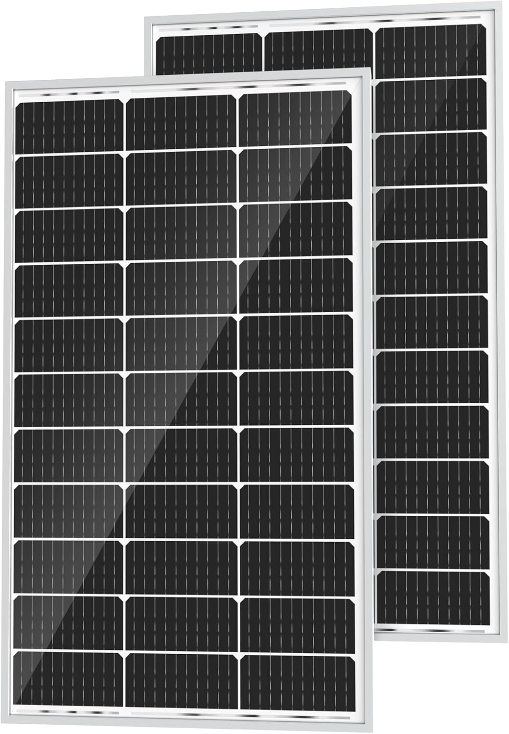 SOLPERK 2PCS Solar Panels 100 Watt 12 Volt, High-Efficiency Monocrystalline Solar Panel for Home, RV, Camping, Marine, Rooftop, Off-Grid Applications, 2-Pack 100W, SK-M200W