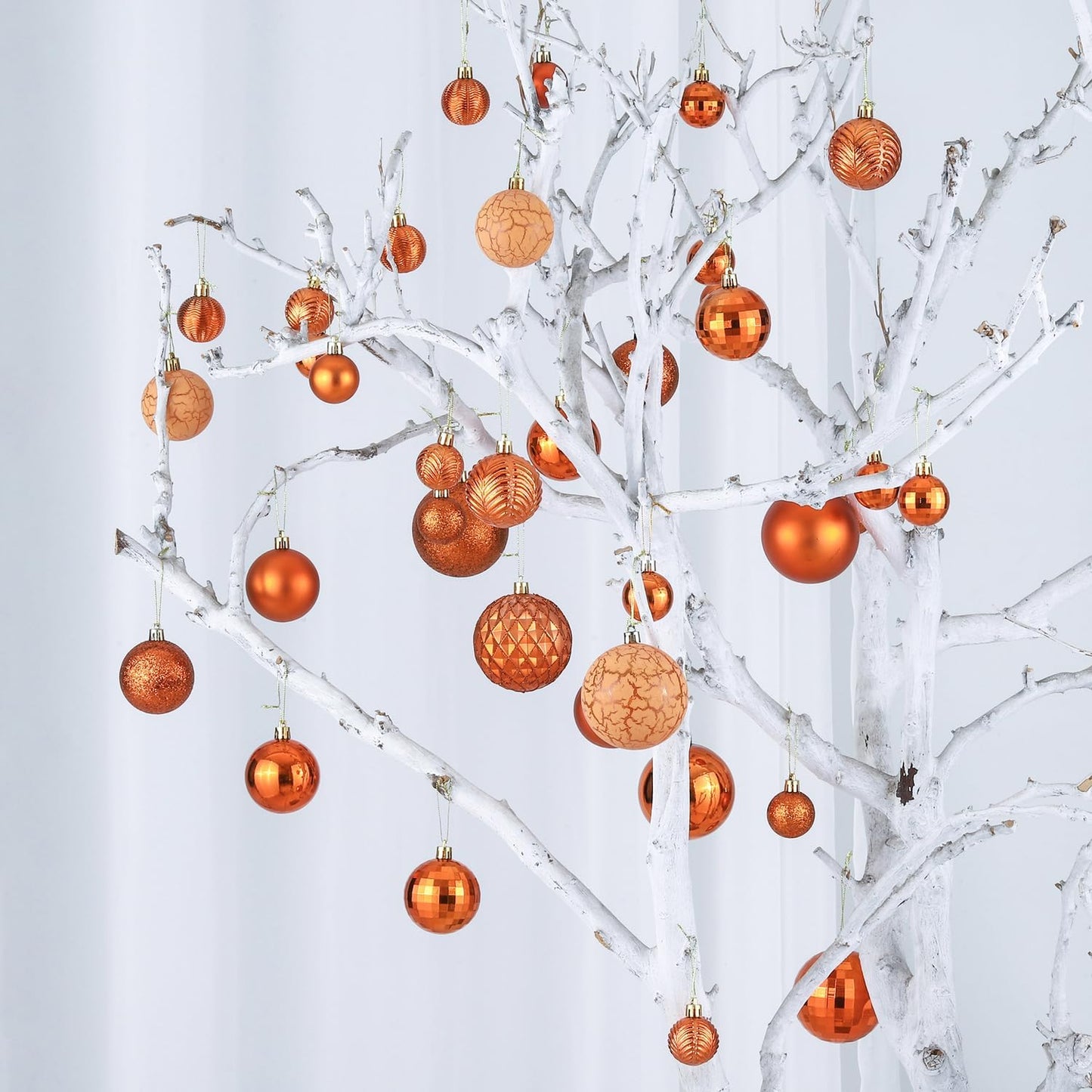 LANGXUN 36pcs Copper Orange Christmas Tree Decorations Balls, Bolas De Navidad, 2025 Christmas Decor, Indoor Outdoor Shatterproof Christmas Ornaments, Xmars Party Wedding Suppiles