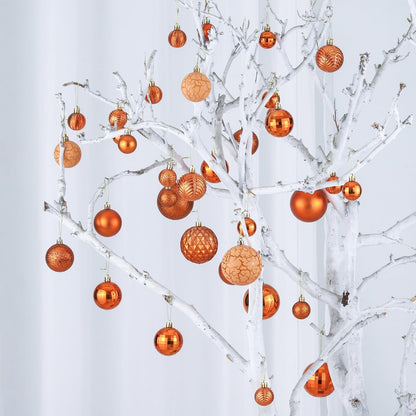 LANGXUN 36pcs Copper Orange Christmas Tree Decorations Balls, Bolas De Navidad, 2025 Christmas Decor, Indoor Outdoor Shatterproof Christmas Ornaments, Xmars Party Wedding Suppiles