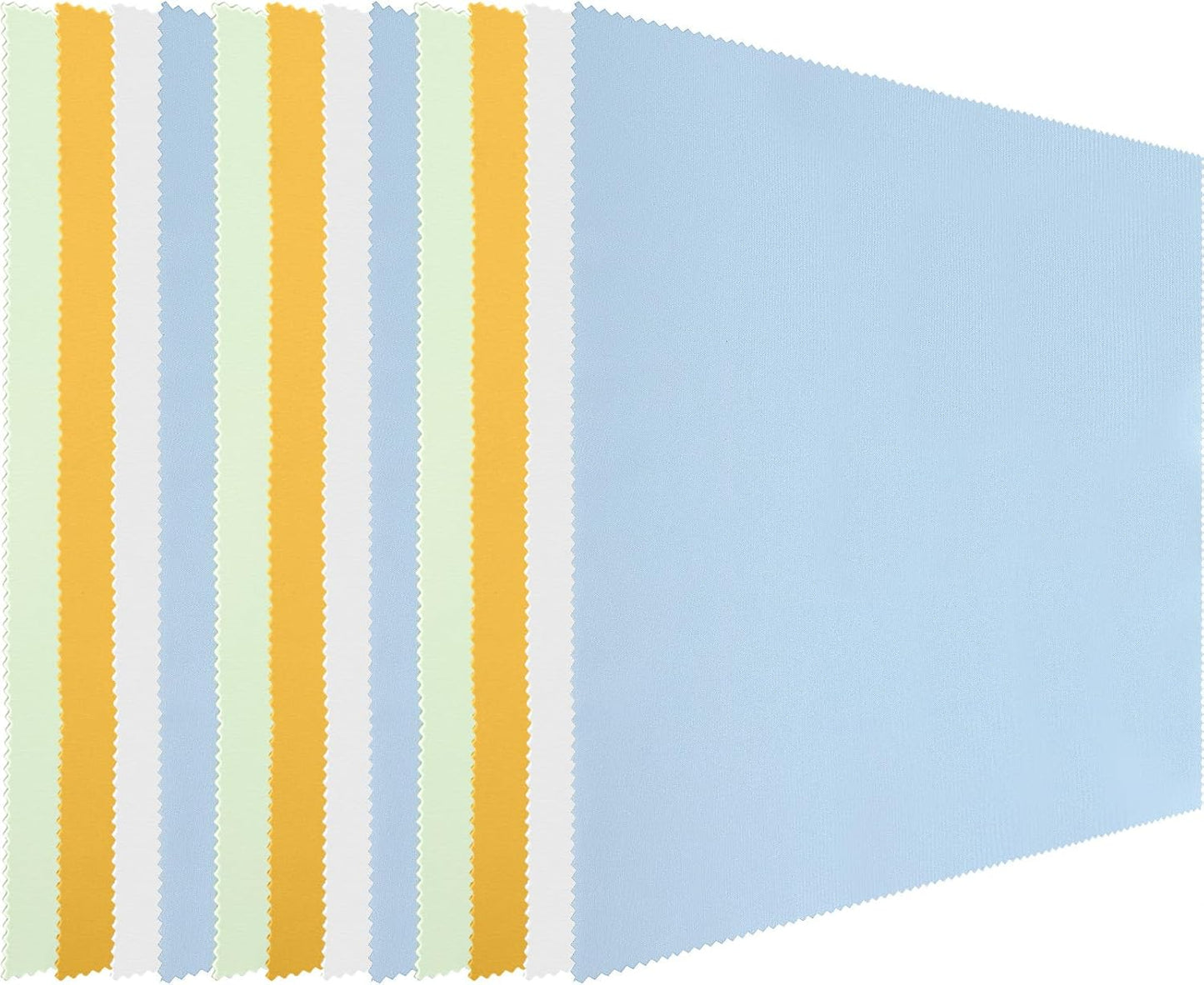 Frienda 12 Pack Large Microfiber Glass Cleaning Cloths 12 x 12 Inch Oversized Sunglasses Cleaning Cloths for Electronics Glasses Screens and Lenses (Green, Yellow, Blue, Light Gray)