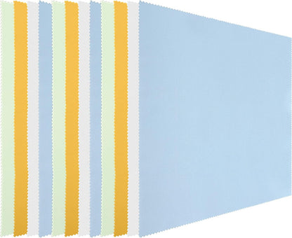 Frienda 12 Pack Large Microfiber Glass Cleaning Cloths 12 x 12 Inch Oversized Sunglasses Cleaning Cloths for Electronics Glasses Screens and Lenses (Green, Yellow, Blue, Light Gray)