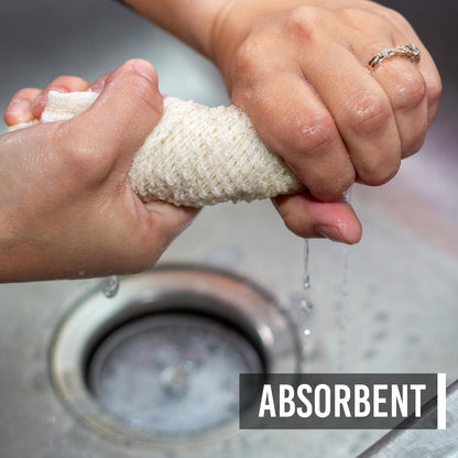 Old Fashion 100% Cotton Dishcloths - Set of 4 Mixed Colors - 2 Mint/2 Natural -11" x 11"