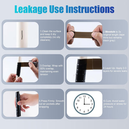 Lichamp Seal Self Fusing Silicone Tape, 1 Inch x 10 Feet x 10 Rolls, Total 100 Feet for Plumbing Leak Repair and Electric Wire Wrapping Tape