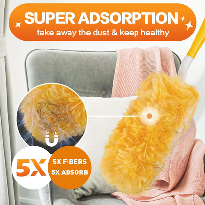 Heavy Duty Duster Refills, Unscented Disposable Dusters Kit for Cleaning Dusting Furniture Blind Ceiling Fan, Multi Surface 360 Feather Duster (100)