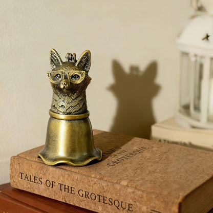 Professor Fox Candle Snuffer - Dr. Rusty Ponder with Glasses, Vintage Gunmetal Flame Extinguisher Tool for Candle Lovers