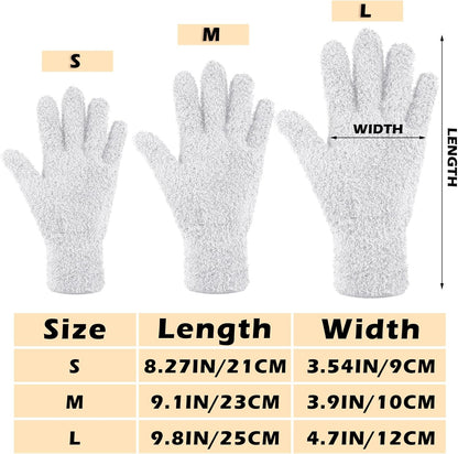 Patelai 3 Pairs Microfiber Plant Dusting Gloves Leaf Cleaning Gloves for Indoor Plants, Blinds, Furniture, House(Small,White)