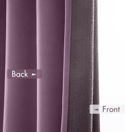 MIULEE Lavender Velvet Curtains Thermal Insulated Blackout Curtain Drapes for Bedroom Living Room Darkening 90 Inches Long Curtains Panels Rod Pocket Set of 2
