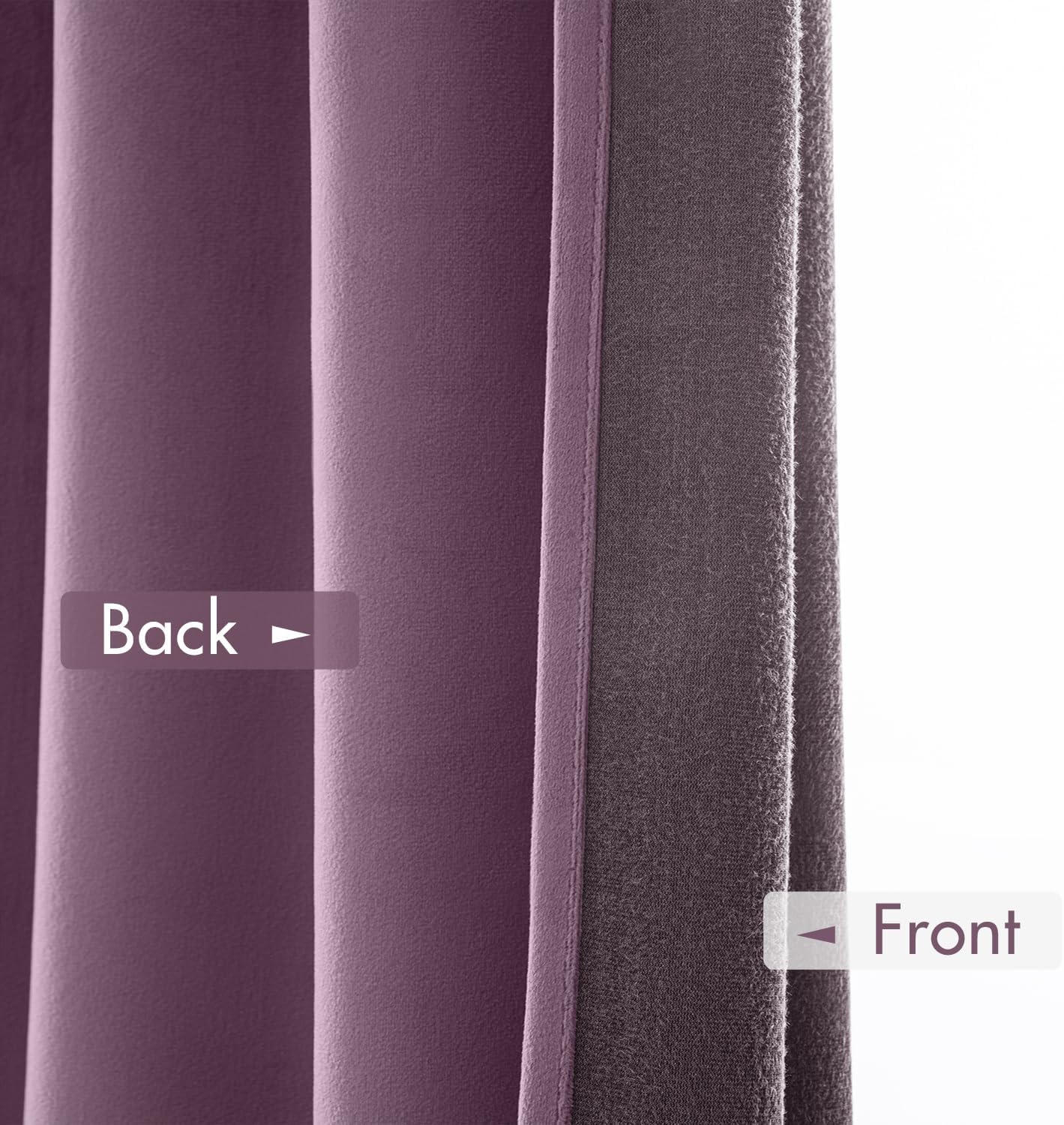 MIULEE Lavender Velvet Curtains Thermal Insulated Blackout Curtain Drapes for Bedroom Living Room Darkening 84 Inches Long Curtains Panels Rod Pocket Set of 2