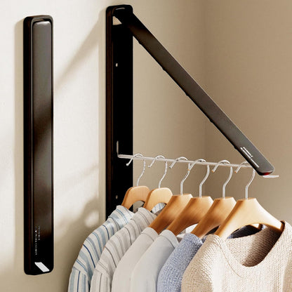 Clothes Drying Rack, Laundry Room Wall Mounted Retractable Clothes Hanger Drying Rack, Laundry Clothing Drying Rack Folding Indoor or Outdoor, Easy Installation Aluminium Dryer, 2pcs(Black)