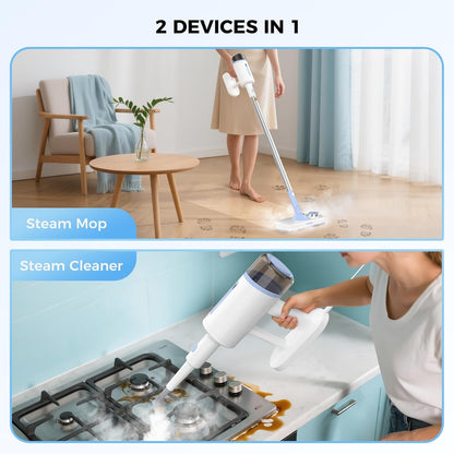 Steam Mop for Floor Cleaning, 7 in 1 Floor Steamer with Detachable Handheld Steam Cleaner Perfect for Hardwood Floors, Clothes, Windows, Tiles, Furniture, Carpet, Whole Home Use