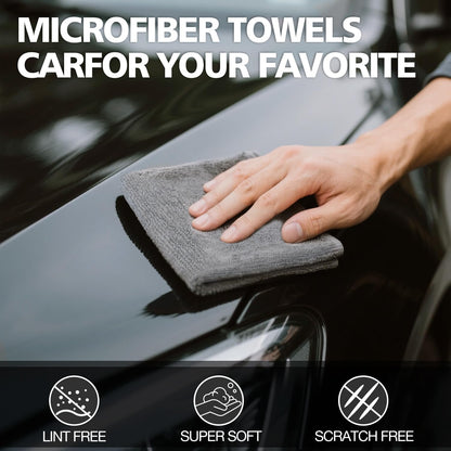 Microfiber Cleaning Cloth 12 Pack, 12.6 x 12.6 inch Microfiber Towels for Cars, High Performance Ultra Absorbent Car Washing Cloth, Lint Free Streak Free Cleaning Rags, 1200 Washes