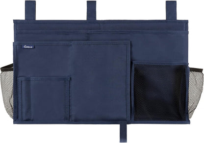 Surblue Caddy Hanging Organizer Bedside Storage Bag for Bunk and Hospital Beds, Blue, L