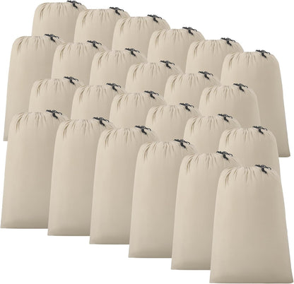 ZPECC Travel Laundry Bag 24 Pack,Bulk Extra Large Heavy Duty Bags, Durable Dirty Clothes Organizer With Drawstring, Fit a Basket or Hamper (40" X 30",Khaki)