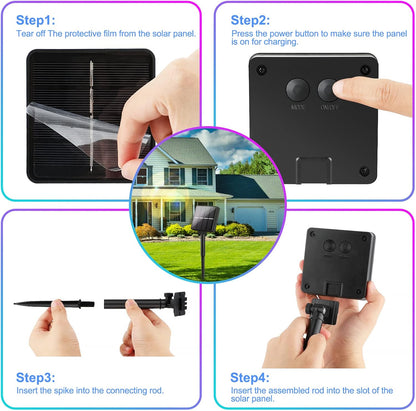 Brightever 4-Pack Solar Outdoor String Lights 288FT, Each 72FT 200 LED Solar Powered Multicolored Fairy Lights Waterproof, 8 Modes RGB Twinkle Lights for Christmas, Halloween Decorations