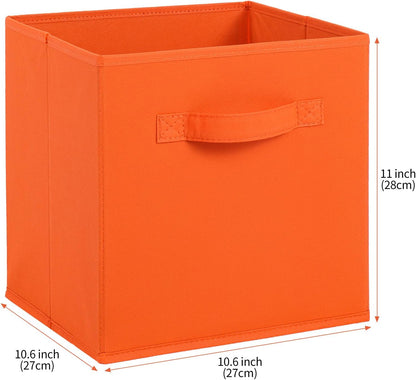 Stero Fabric Storage Bins 6 Pack Fun Colored Durable Storage Cubes with Handles Foldable Cube Baskets for Home, Kids Room, Closet and Toys Organization Multi Colors-2