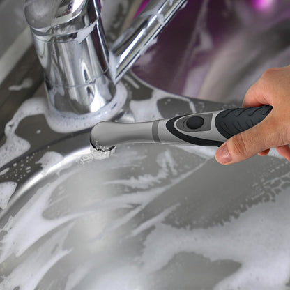 SOARING Electric Cleaning Brush with 4 in 1 Multiple Brush Heads,Indoor Household Cordless Motorized Brush for Bathroom Toilet Kitchen Tile Crevice(Black)