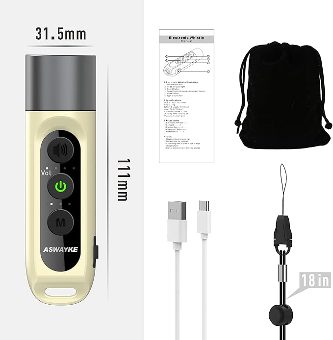 Electronic Whistle Highest IPX5 Maximum Sound 125db Battery 1000mAh Blue for Coaches Teacher, Sports Whistle