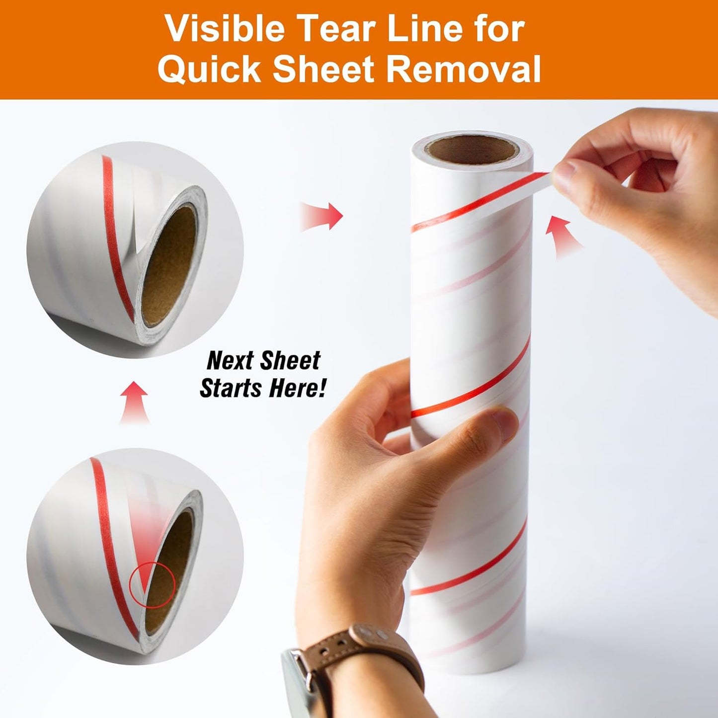 9.45 Inch Extra Sticky Lint Roller Refills 3 Pack (270 Sheets) –Compatible with 9.45 Inch Lint Rollers Pet Hair and Lint Cleaning on Furniture, Carpets, and Clothes