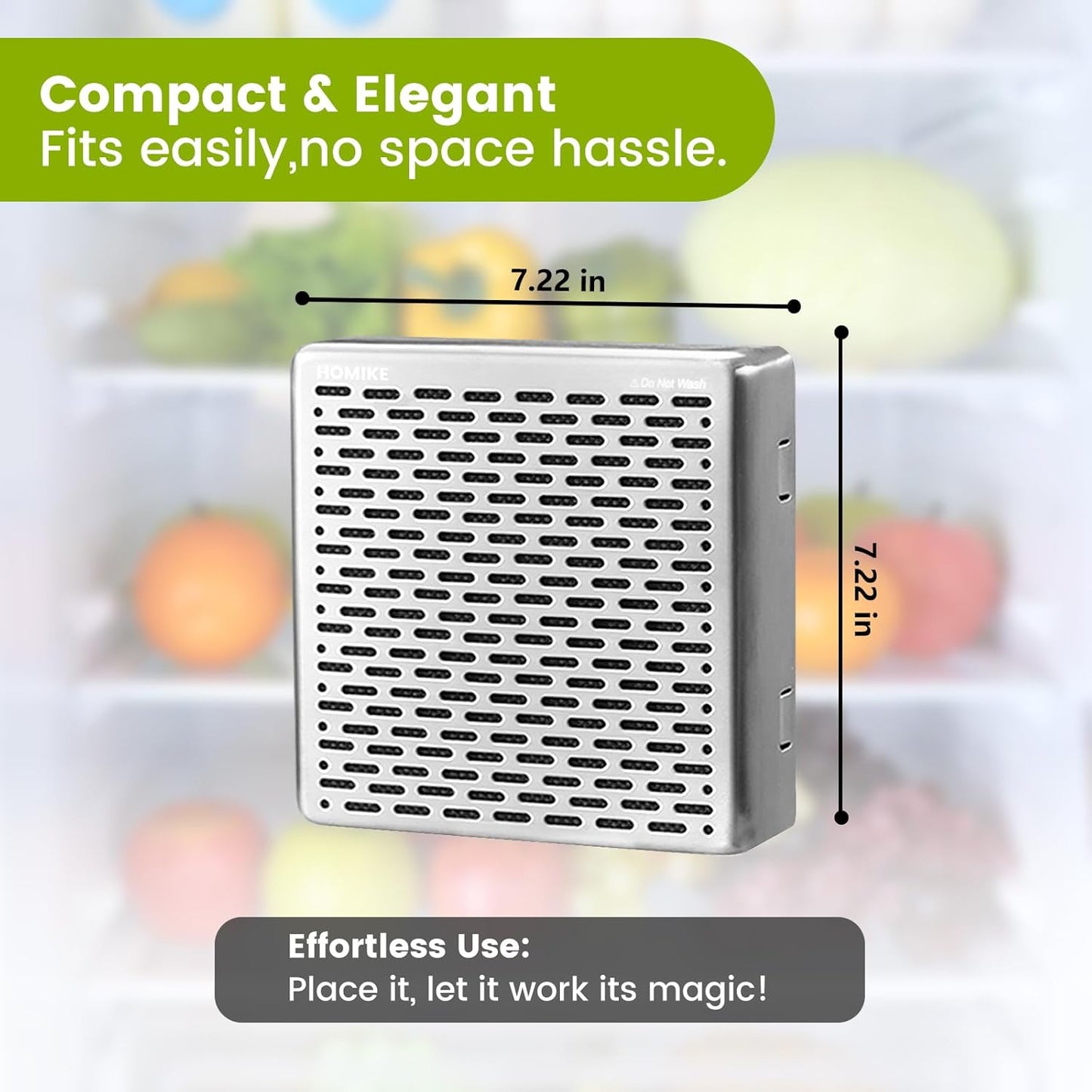 Refrigerator Deodorizer,10 Years Long Fridge Odor Eliminator,Car Air Freshener,Closet Odor Absorber,Outperforms Baking Soda and Bamboo Air Purifying Bags，Stainless Steel