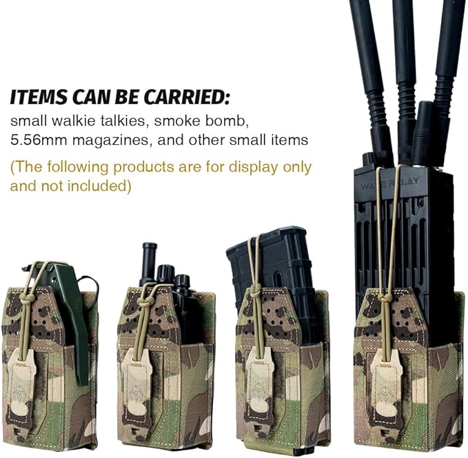 Tactical Molle Radio Pouch Radio Holster Universal Radio Holder For Walkie Talkie Motorola BaoFeng UV-5R BF-F8HP Adjustable Storage Rifle Magazine Pouch(Multicam)