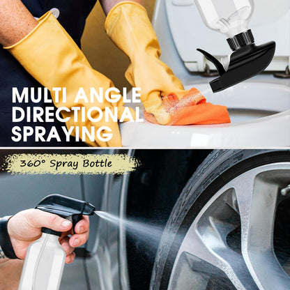 AMORIX Plastic Spray Bottles 2 Pack 360° Water Spray Bottle for Cleaning 10 oz/300 ml Upside Down Spray Bottle Small Mister Squirt Bottle with Adjustable Nozzle for Hair, Cooking, Plant, Pet