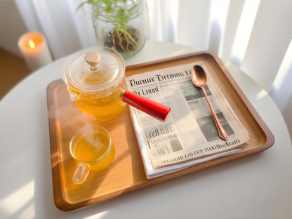 Bamboo Serving Tray – Two Sizes for Breakfast, Tea, Coffee & Snacks – Eco-Friendly Wooden Tray for Bed, Kitchen, Coffee Table, or Decorative Use