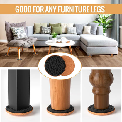 4¾" Felt Furniture Sliders for Hardwood Floors, 8 PCS Furniture Pads for Tile Floors, Furniture Movers Sliders for Heavy Furniture, Felt Sliders Move Large Furniture Easily