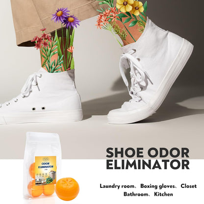 4 Pack Baking Soda Deodorizers, Shoe Deodorizer Balls, Air Freshener for Home, Odor Eliminator for Closets Bathroom Pets, Up to 80 Days