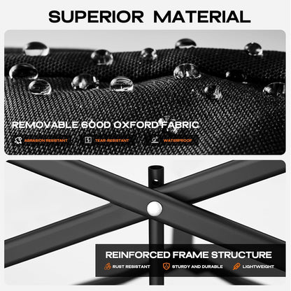 300L Extra Large Collapsible Foldable Wagon, 440lbs Load Capacity 48''L Extended Heavy Duty Folding Beach Wagon with Big All-Terrain Wheels, Utility Garden Cart for Outdoor Activities, Black