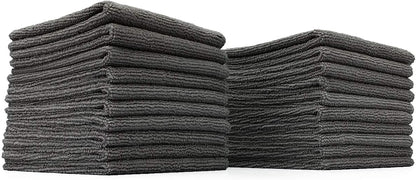The Rag Company - All-Purpose Microfiber Terry Cleaning Towels - Commercial Grade, Highly Absorbent, Lint-Free, Streak-Free, Kitchens, Bathrooms, Offices, 300gsm, 10in x 10in, Grey (20-Pack)