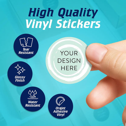 100 Custom Vinyl Stickers - Upload Your own Image, Text, Design, Logo - Personalized Logo Labels for Handmade, Packaging, Bottle, Jars, Candle, Brand Stickers (Mint, 1.5x1.5)