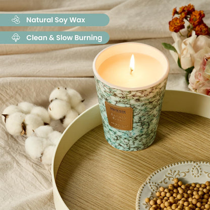 M&SENSE BambooStream Scented Candles for Home, Lead-Free Wick Highly Scented Jar Candles, 14.1 Oz 80 Hours Lasting Burning Candles Gifts for Women, Relaxing Aromatherapy Candle for Stress Relief