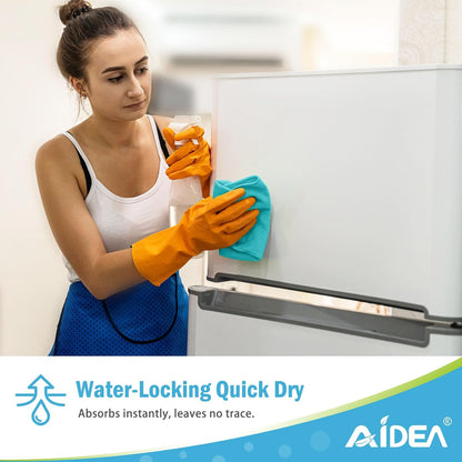 AIDEA Microfiber Cleaning Cloth-50PK, Soft Microfiber Towels for Cars, Absorbent Cleaning Rags, Lint-Free Streak-Free Wash Cloths for House, Kitchen, Window(12in.x12in), Blue