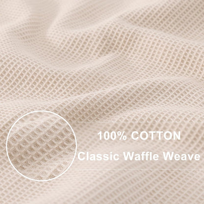 Homaxy 100% Cotton Waffle Weave Kitchen Towels - 8 Pack Soft and Absorbent Dish Towels - 16 x 26 Inches Quick Dry Hand Towels - Beige