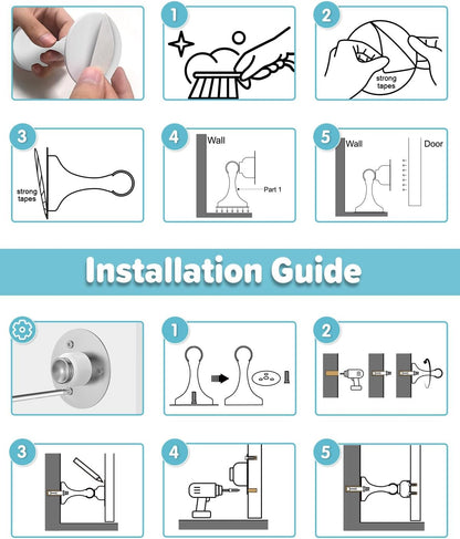 Magnetic Door Stoppers Door Catch - 1 Pack Stainless Steel Heavy Duty Door Stops for Bottom of Door, Wall & Floor Mounting No-Drill Strong Adhesive & Screws, Strong Door Holder to Keep Door Open