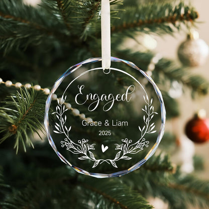 Engagement Gifts for Couples - Personalized Ornaments Keepsake Gift for Newly Engaged, Women, Fiance, Her - Bride to Be Gifts, Just Engaged Ornament 2025 - Christmas Tree Decorations