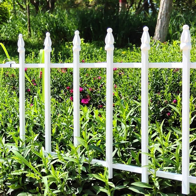 Metal Decorative Garden Fence 22" Wide x 18" High (5 Panels, Total Length 9.17 feet), Metal Border Folding Fence, Landscape Fencing for Flower Bed, Yard, Animal Barrier