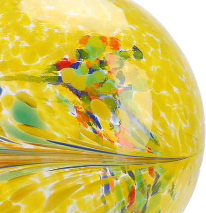 10 Inch Gazing Ball Glass Reflective Garden Globe Outdoor Gazing Globe Yard Ornament for Garden Yard Home Outdoor Decoration Yellow（NOT Solar