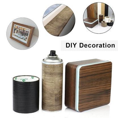 BOMEI PACK Wood Grain Repair Tape,Self Adhesive Repair Patch for Furniture, Floors, Cabinets, Windows, Doors, RV, Home Decor and DIY Projects (1, Grey Coffee)