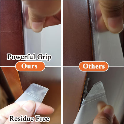 Upgraded 32.8FT Silicone Weather Stripping Door Seal, No Residue Glass Shower Door Seal Strip Under Door Draft Stopper Silicone Sealing Tape for Doors Windows Shower Glass Gap,Transparent,35MM