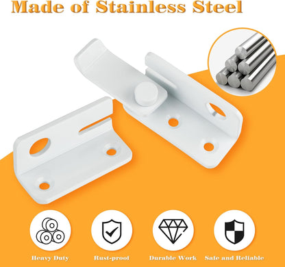 Alise Flip Latch Gate Latch Shed Lock Shed Latch Barn Door Lock Locking Latches for Barn Fence Cabinet Garden Garage Window Pet Dog Cage,Stainless Steel Shed Door Latch Barn Door Lock,White,L-Size