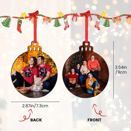 Personalized Christmas Ornaments 2025 Customized with Photo Text Ornament Keepsake Pet First Christmas Ornament Bulk Custom Wooden Xmas Tree Decorations, Wood Lantern