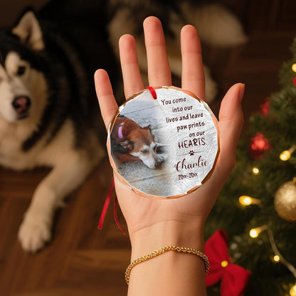 Personalized Memorial Pet Glass Ornament - Custom Picture Christmas Ornaments, Dog Forever in Our Hearts Hanging Ornament Xmas Tree Decor for Dog Lovers