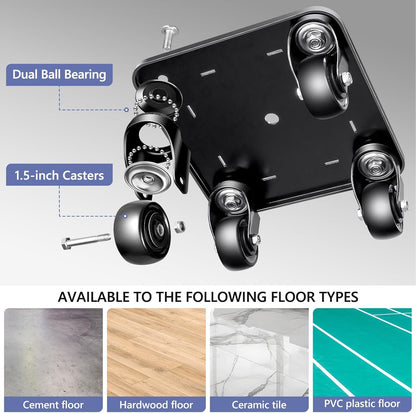 KEDSUM 1500LBS Furniture Movers with Wheels, Heavy Duty Furniture Dolly Set of 4, Dolly Kit Furniture Mover with Removeable Baffles for Appliance, Sofa, Pool Table